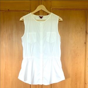 Theory sleeveless tunic, white, Sz M